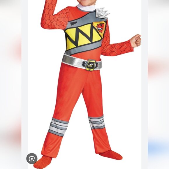Power Ranger Dino Charge Red Ranger Kids Size L 10-12 NWT - Picture 1 of 5